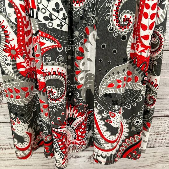 LulaRoe Amelia Black, Gray, Red, and White Fit and Flare Dress, EUC, Size XS - Picture 6 of 11